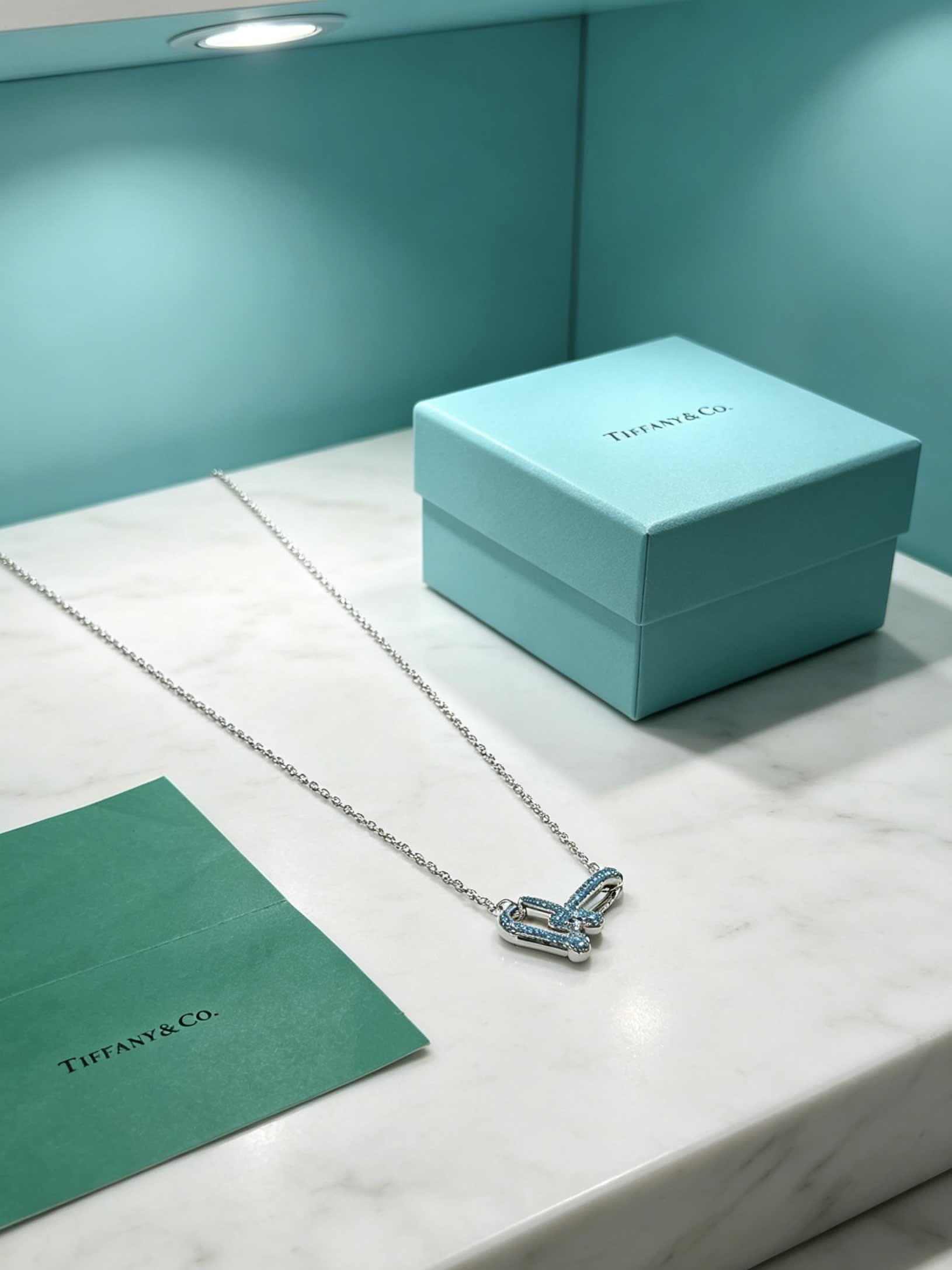 Tiffany & Co. Blue Diamond Lock Necklace